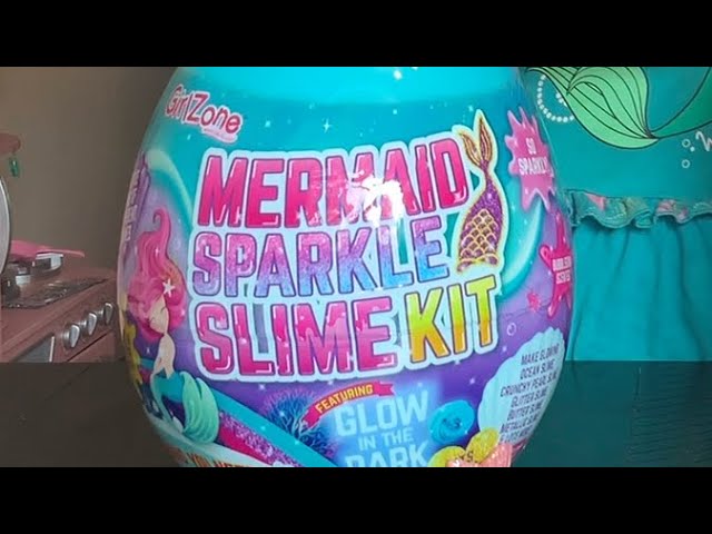 GirlZone Egg Surprise Mermaid Sparkle Slime Kit, 39 Pieces to Make Glow in  The Dark Slime with Glitter Slime Add Ins, for Girls 8-12, Ideal Easter