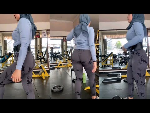 Hijab Style Gym Try On Legging Hoodie Olah Raga Wanita Bahan Stracy