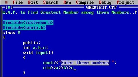 C++ program to find Greatest among three numbers using Class | Nested if else program in c++