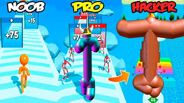 NOOB vs PRO vs HACKER - Tall Man Run 🗼 Just look at the MONSTER the hacker created! (Part 4)