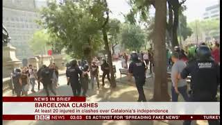 Arrests have been made in the city of barcelona over rival protests at
this time, catalonia's independence referendum last year, which failed
to separat...