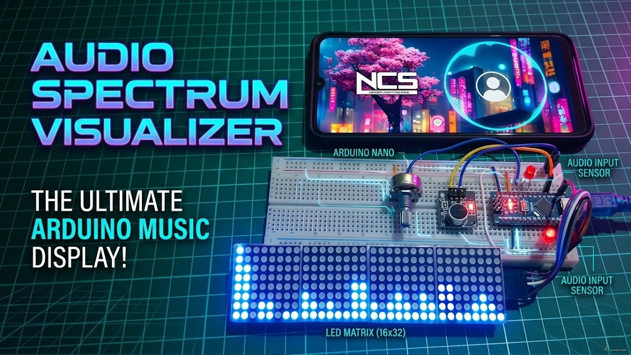 DIY Audio Spectrum Visualizer Using Arduino & MAX7219 Dot Matrix