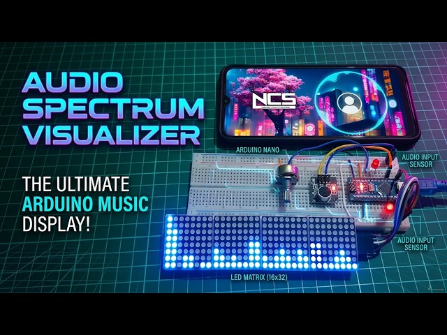 DIY Audio Spectrum Visualizer Using Arduino & MAX7219 Dot Matrix