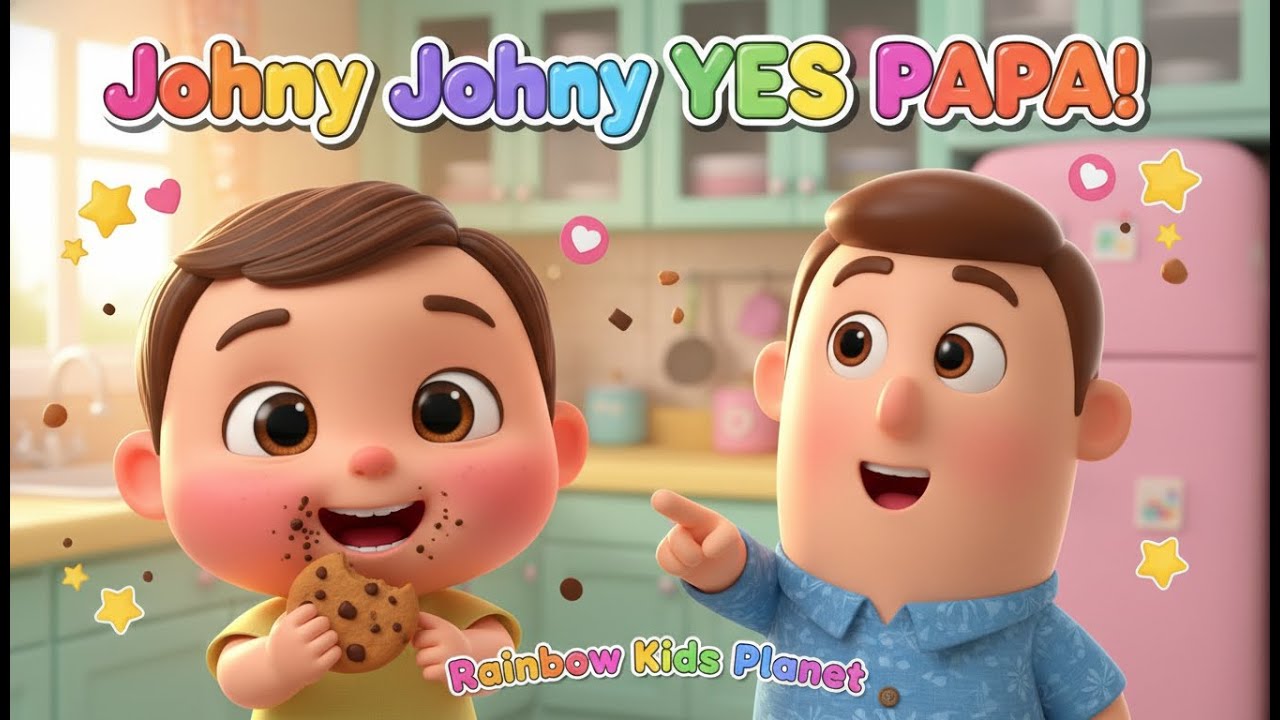 Джонни Джонни, да, папа 🍪 | Милый 3D-мультяшный стишок для детей | Забавные детские песенки | @Ra...