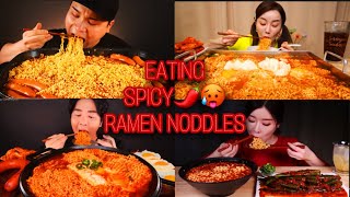 Mukbangers Inhaling SPICIEST Ramen Noodles🍜🌶️🔥🥵🙀 #MUKBANG #ASMR #noodleasmr