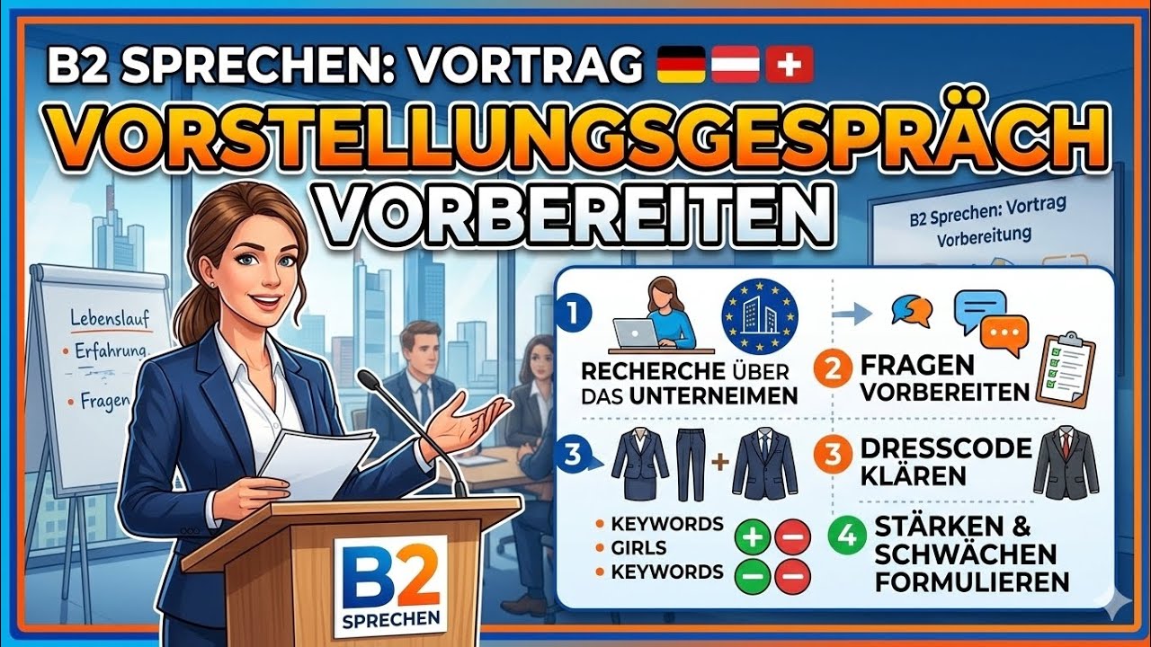 VORSTELLUNGSGESPRÄCH VORBEREITEN|B2 SPRECHEN VORTRAG|GOETHE PRÄSENTATION|STEP BY STEP|DEUTSCH EASY|