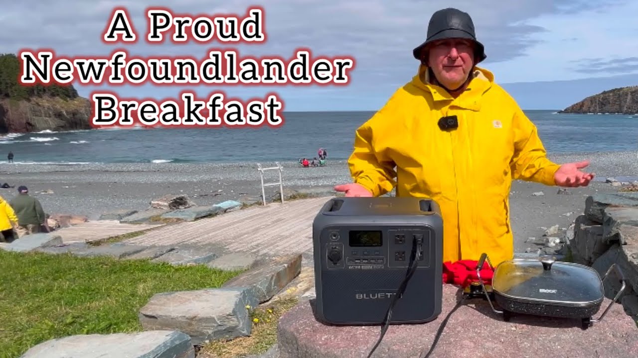 Cooking a Traditional Newfoundland Breakfast by the Ocean. 