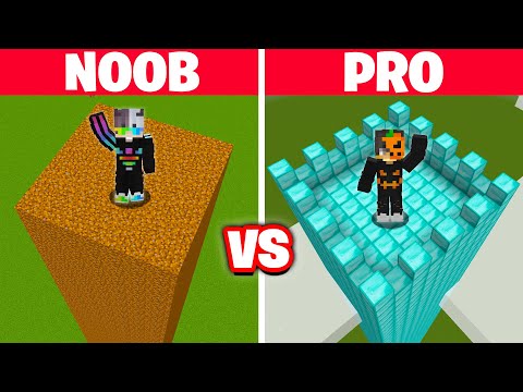 NOOB vs PRO: EN GÜVENLİKLİ KULE YAPI KAPIŞMASI! - Minecraft