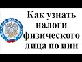 Как узнать налоги по инн физического лица