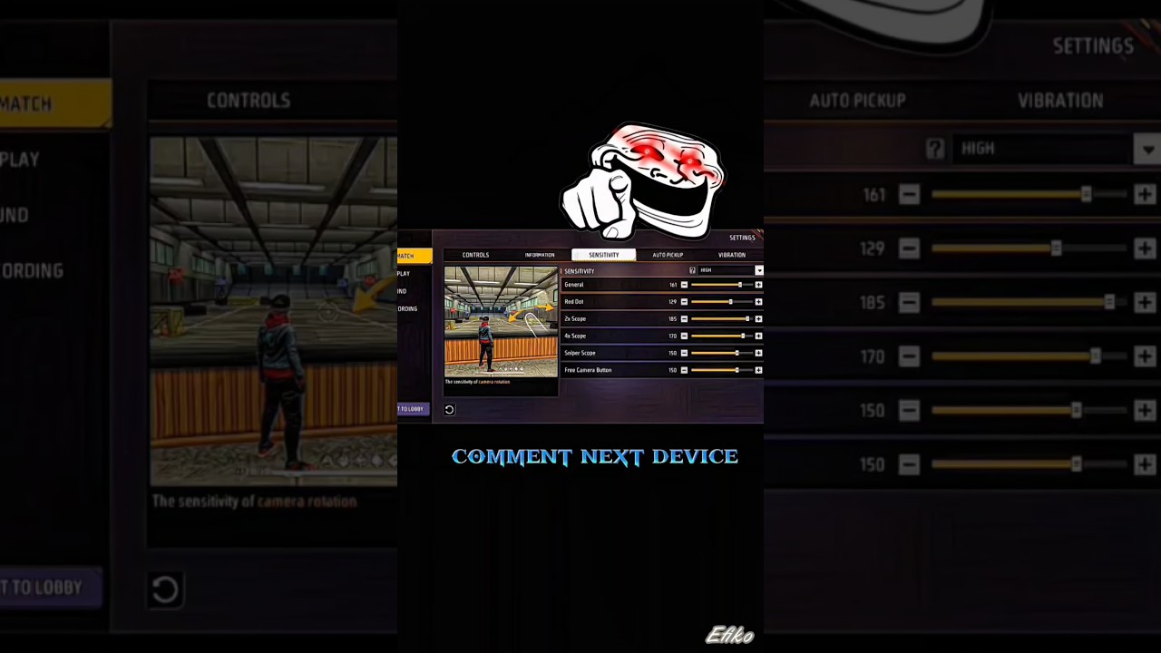 free fire Max poco F7 best sensitivity