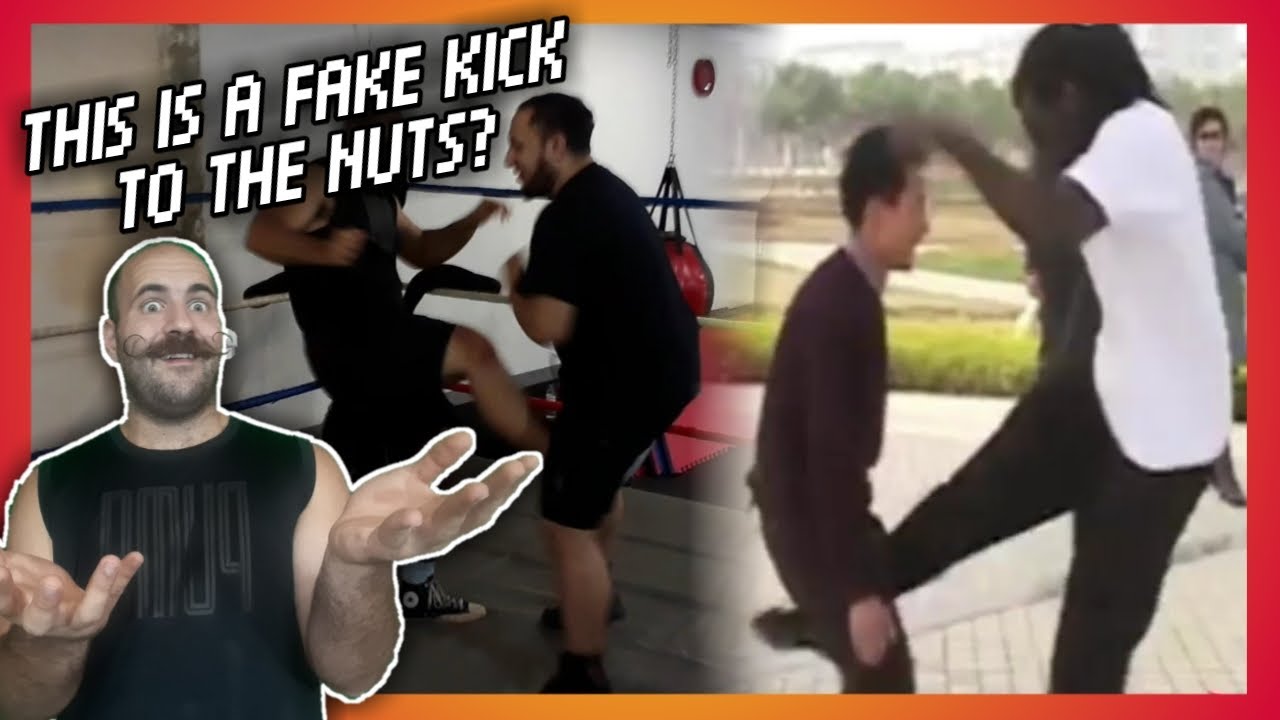 Pro Wrestlers Debunk Fake Martial Arts Master's Iron Crotch Technique! How To Fake Kick To The