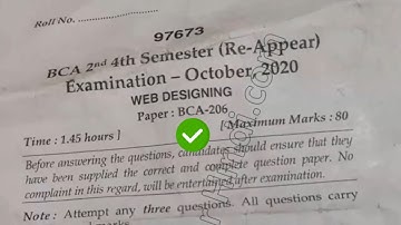 2020 Mdu BCA 4th Sem Reappear Web Designing Question Paper