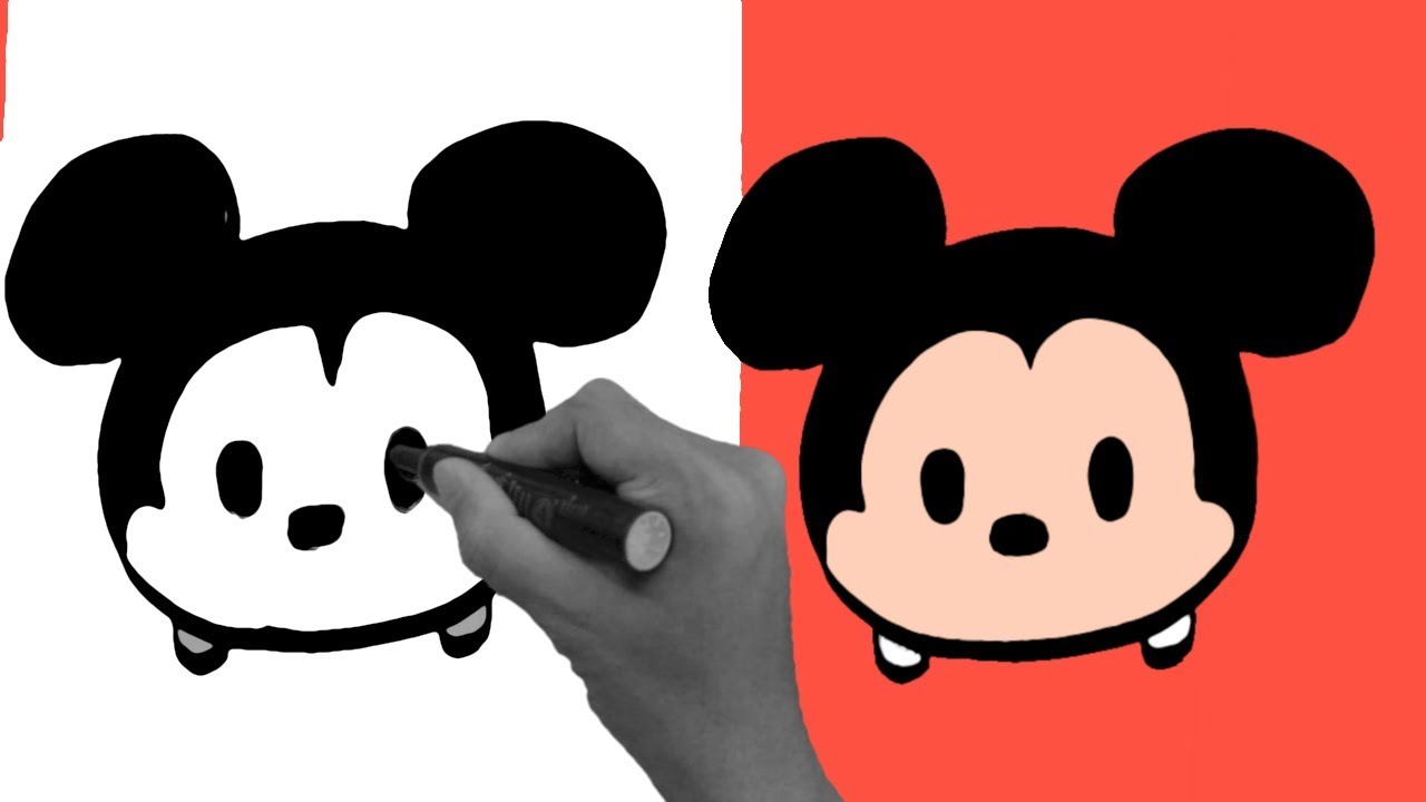 ツムツムのミッキーイラストの描き方 How To Draw Mickey Disney Tsumtsum Youtube