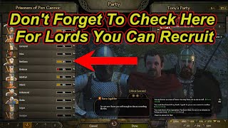 Easy Place To Find Lords To Recruit To Your Kingdom Bannerlord Guide - Flesson19 screenshot 3