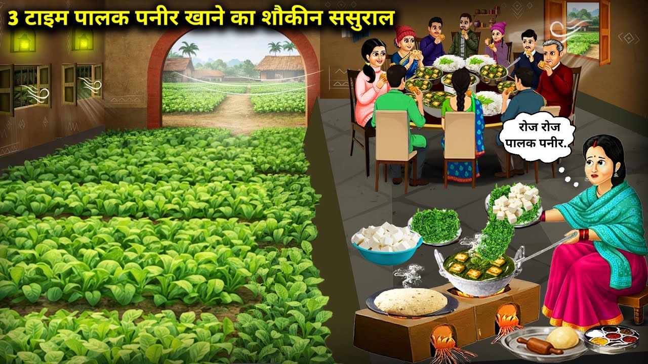 3 टाइम पालक पनीर खाने का शौकीन ससुराल || cartoon videos || In-laws are fond of eating palak paneer 