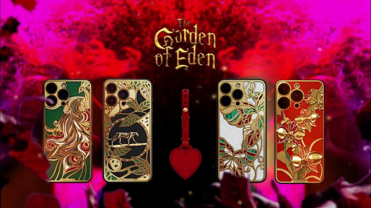 Caviar unveils "Garden of Eden" collection featuring custom iPhone 15 Pro  and heart-shaped Airtag - YouTube