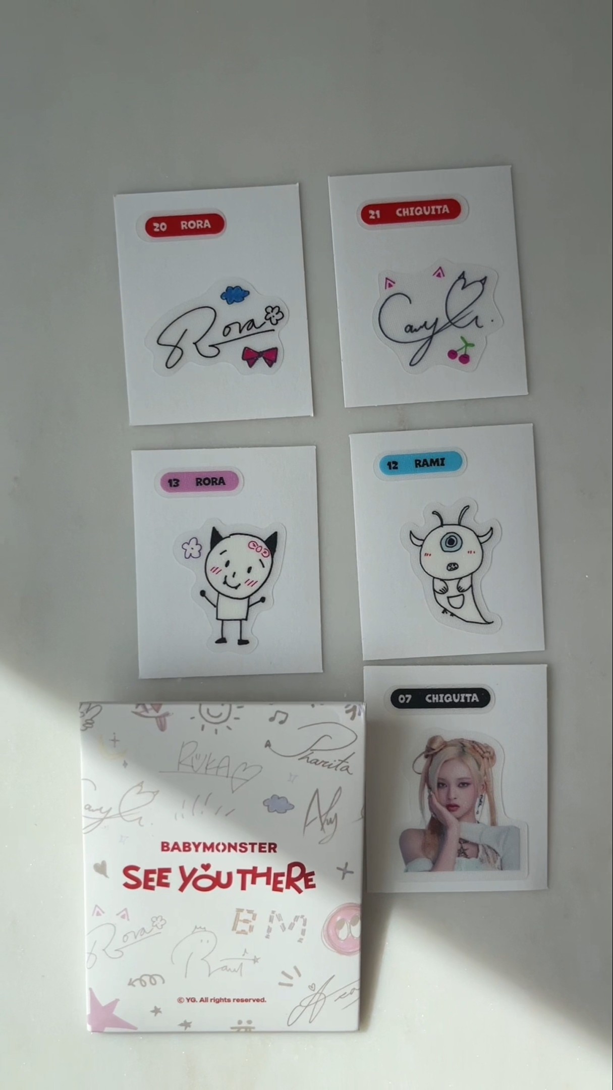 Unboxing BabyMonster stickers! 😈😈Official merch! #ahyeon #asa