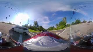 Black Fin 720° Camera mounted on Motorcycle Helmet LS2 | Honda VTX1300 |Full Panoramic Camera |