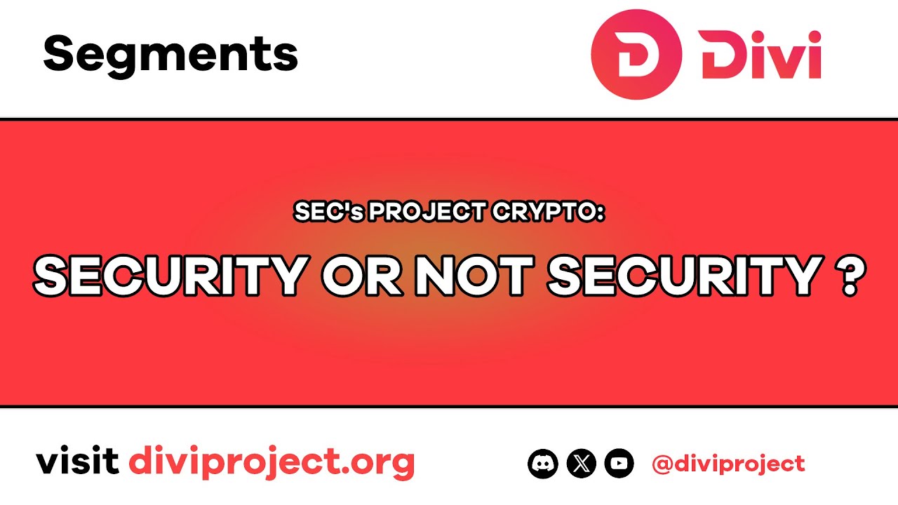 Divi Segments -  SEC's Project Crypto Security Or Not Security?