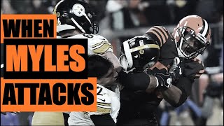 Myles Garrett Helmet Fight Highlights | Browns Steelers Fight Using Happy Gilmore Clips