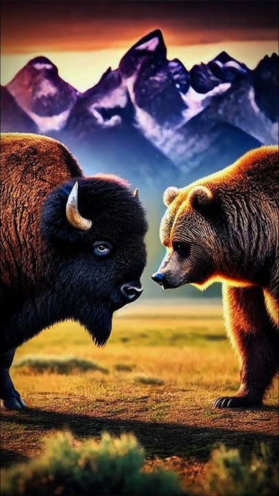 Bison Vs Grizzly Bear Who Would Win Bison vs grizzly bear who wins? 🦬 🐻 - YouTube