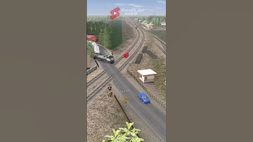 kereta api dan mobil di palang pintu perlintasan #keretaapi #train #indianrailways #railfans #gaming