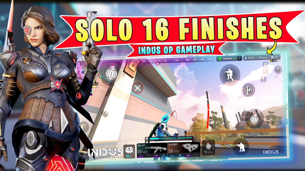 Solo 16 Finishes🔥 "Cosmium Clutch" in Br Mode😎 - Indus Battle Royale