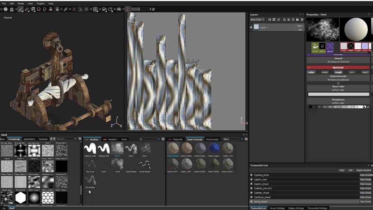 Substance Tools workflow tutorials for Game Assets- Catapult materials 2/2