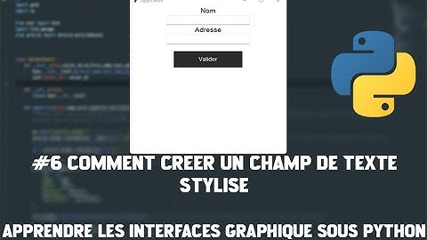 #6 Comment créer un champ de texte styliser sous python