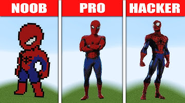 NOOB VS PRO VS HACKER Minecraft Pixel art | Spider-man