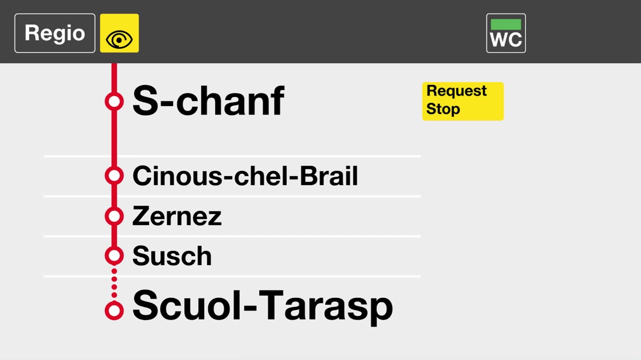 RhB Ansagen - R - Pontresina – Samedan – Zernez – Sagliains – Scuol-Tarasp