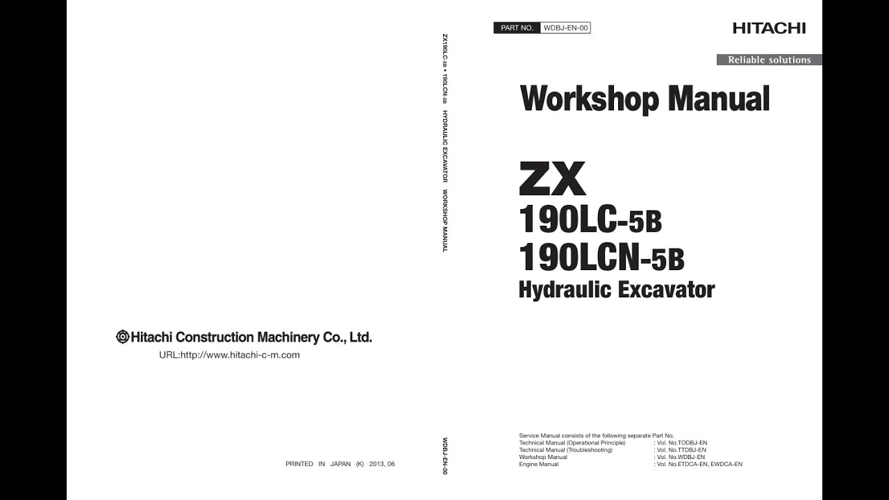 Hitachi ZX190LC 5B, ZX190LCN 5B Service manual - YouTube