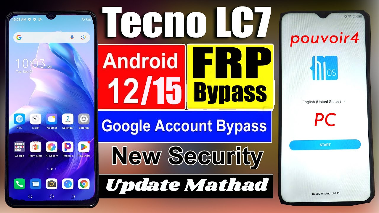 Tecno Pouvoir 4 (LC7) FRP Bypass Android 12 – 100% Working | Google Account Unlock USA 2025