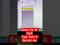 Excel के किसी सेल में 16 Digit Type kare 5 सेकंड में🔥😲| #excel #viral #cell #16digit #account #trip