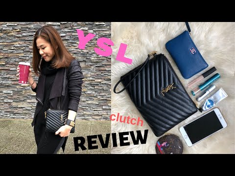 YSL pouch/ Saint Laurent clutch review. What fits inside? The one clutch bag  you need? 