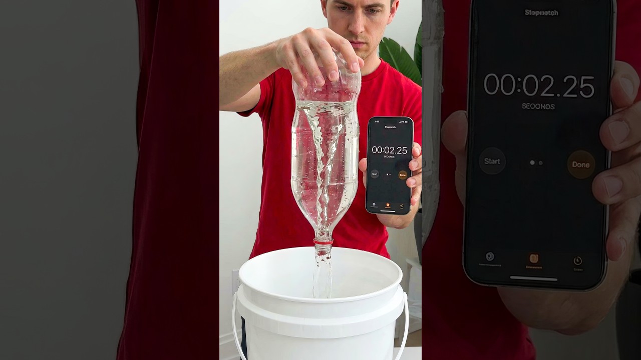 The ACTUAL Fastest Way To Empty A Water Bottle