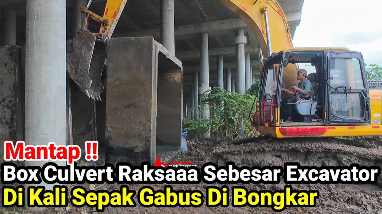 Mantap‼️Gorong Gorong Raksasa Sebesar Excavator Di Kali Sepak Gabus Di Bongkar