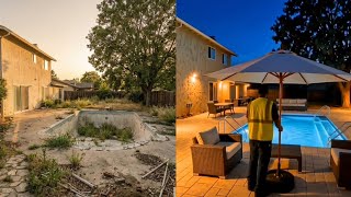 Abandoned Pool to Luxury Backyard Oasis | Satisfying Full Renovation Transformation