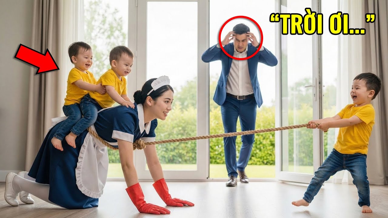 Tỷ phú về nhà không báo trước – sốc nặng khi thấy cô giúp việc đang làm điều này cùng 3 đứa con ông!