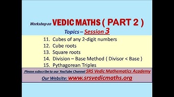 Vedic Maths - Part 2  Session 3 (based on new syllabus)