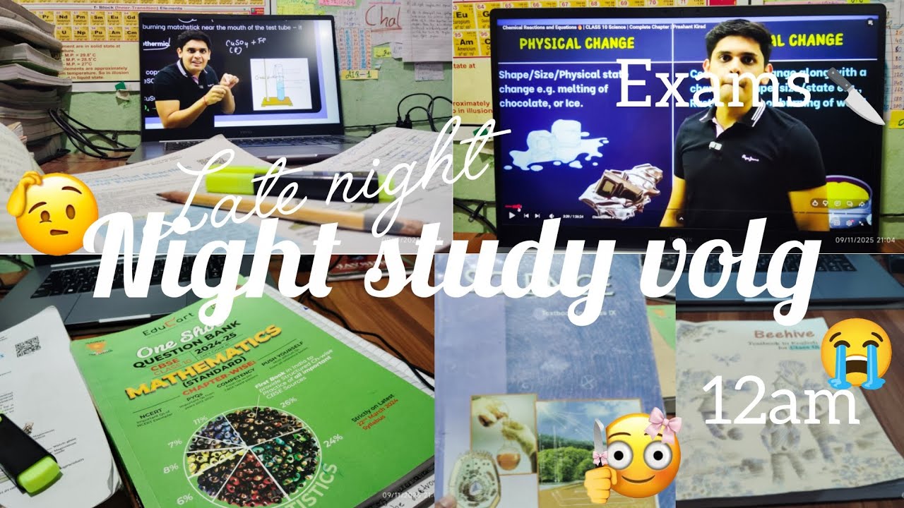 Night study volg 😭9th grader ☠️ ||exam🔪|| ncert ||jac board 🙄|| #9thgrader #studyvlog 