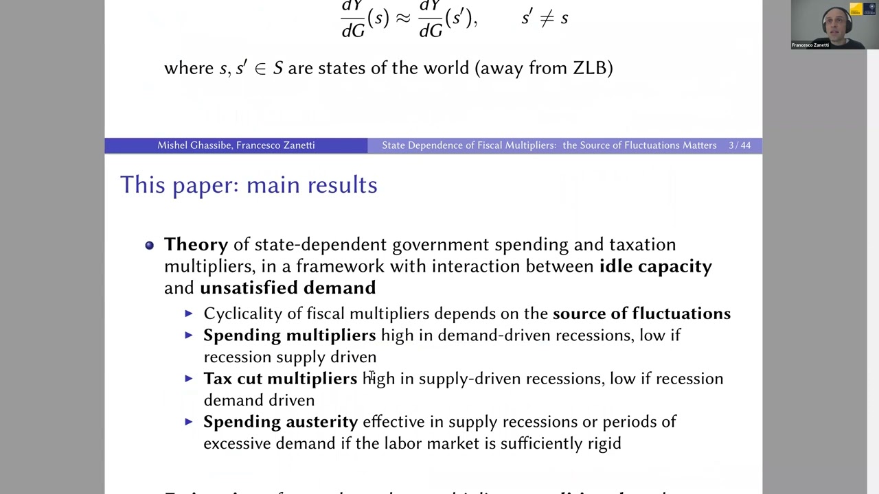 CefES-JRC Webinar Series: Francesco Zanetti (University of Oxford) on Fiscal Multipliers