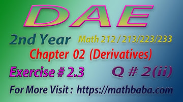 DAE 2nd year Chapter 02 Exercise 2.3 Question 02 Part 02