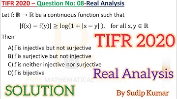 TIFR 2020 Mathematics Solution | TIFR 2020 Real Analysis Solution | Q.No 08 | By Sudip Kumar PMA