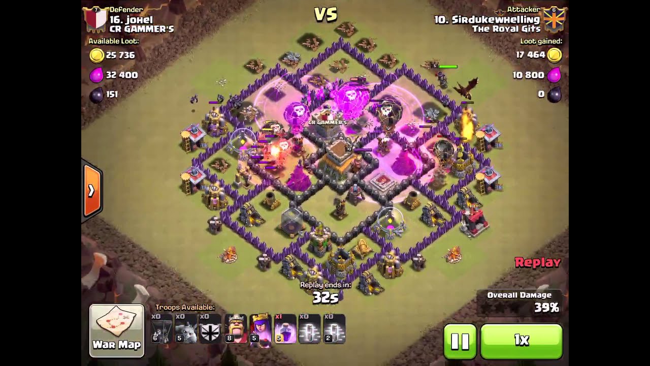 Clash Of Clans 3 star Loonion War Atk done in