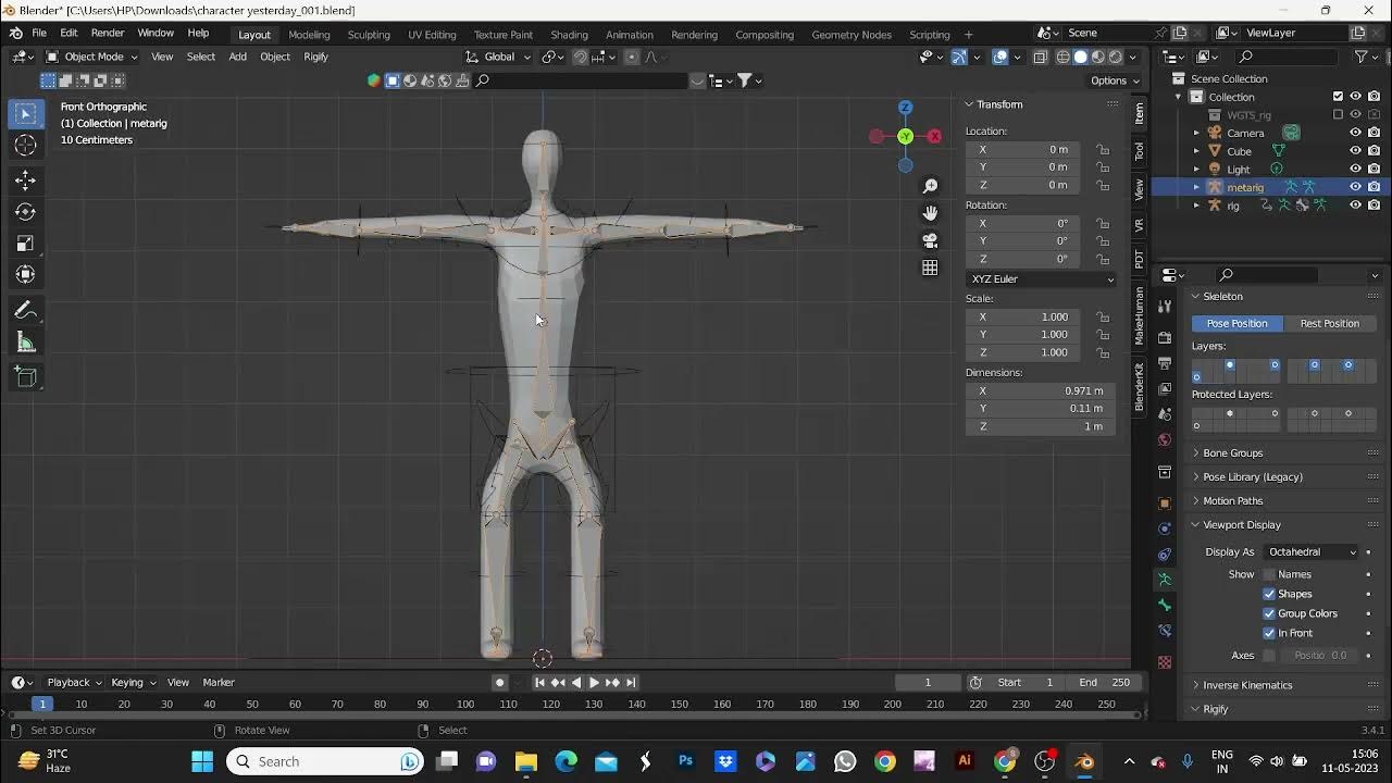 human meta rig in blender YouTube