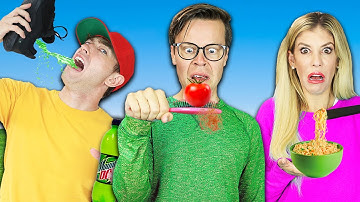 Real Food Vs Weird Utensils Challenge! Wins Game Master Mystery Gift