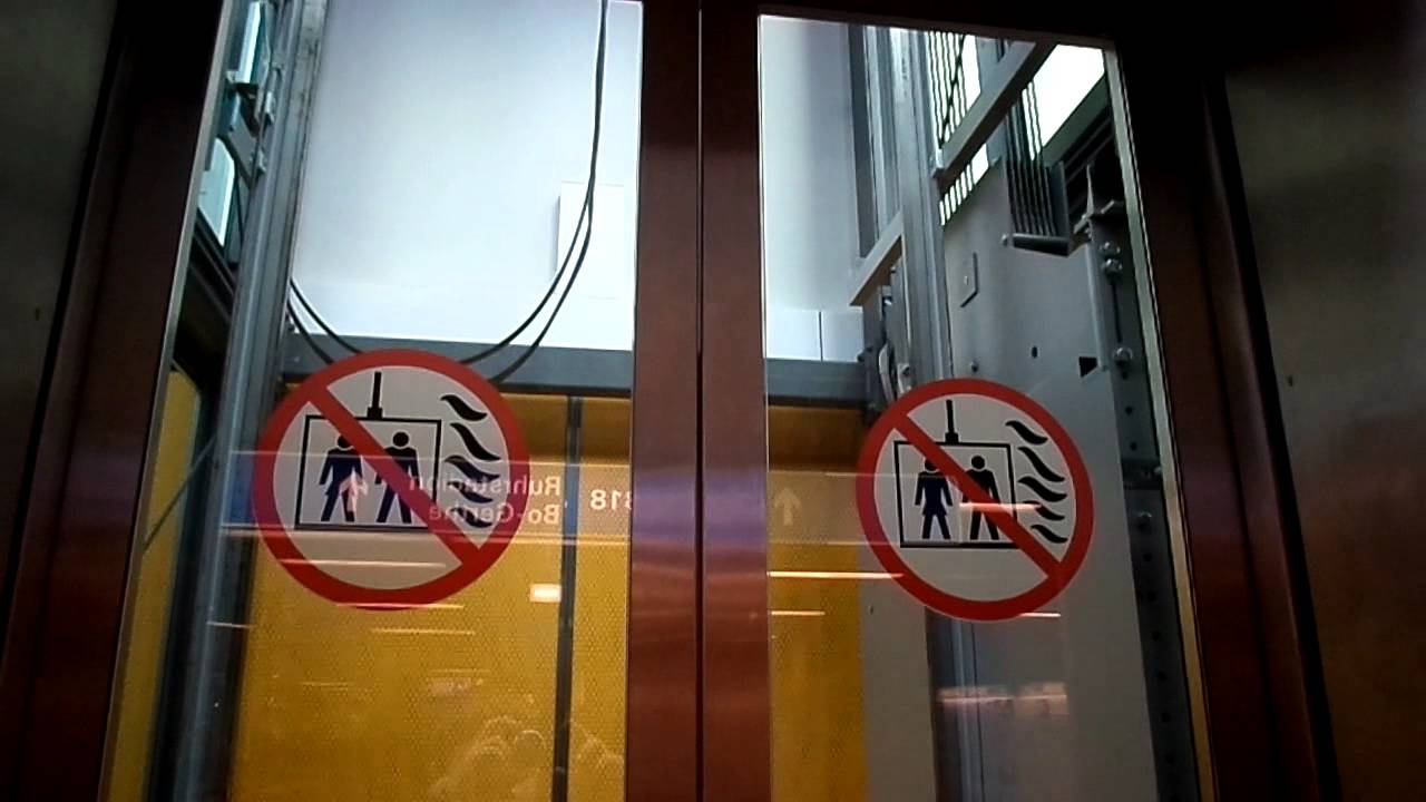 2009 ThyssenKrupp MRL traction elevator @ Hauptbahnhof subway station, Bochum, Germany