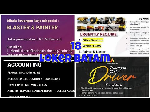 LOWONGAN KERJA BATAM HARI INI ‼️ LOKER BATAM TERBARU