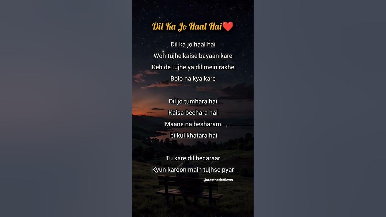 Dil Ka Jo Haal Hai❤Try with your own voice🎤 karaoke #shorts #song #songlyrics #dilkajohaalhai #yt